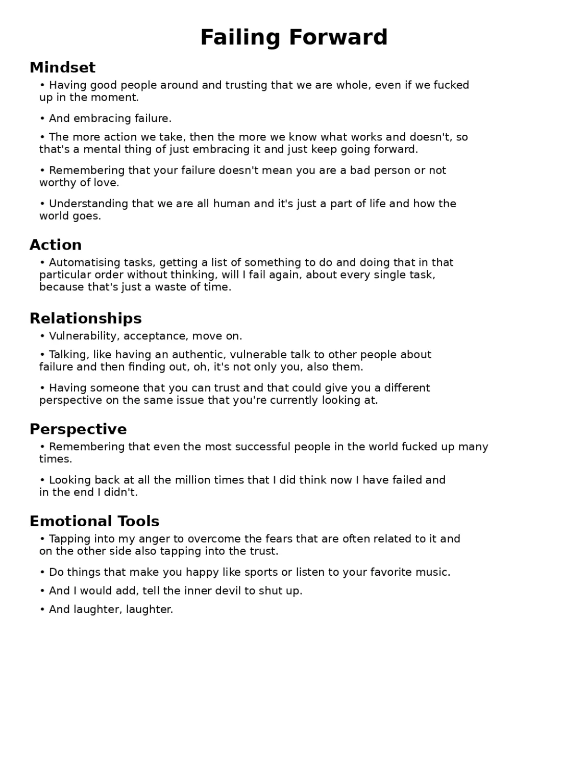 FAILING, FALLING and How to Pick Yourself Up again